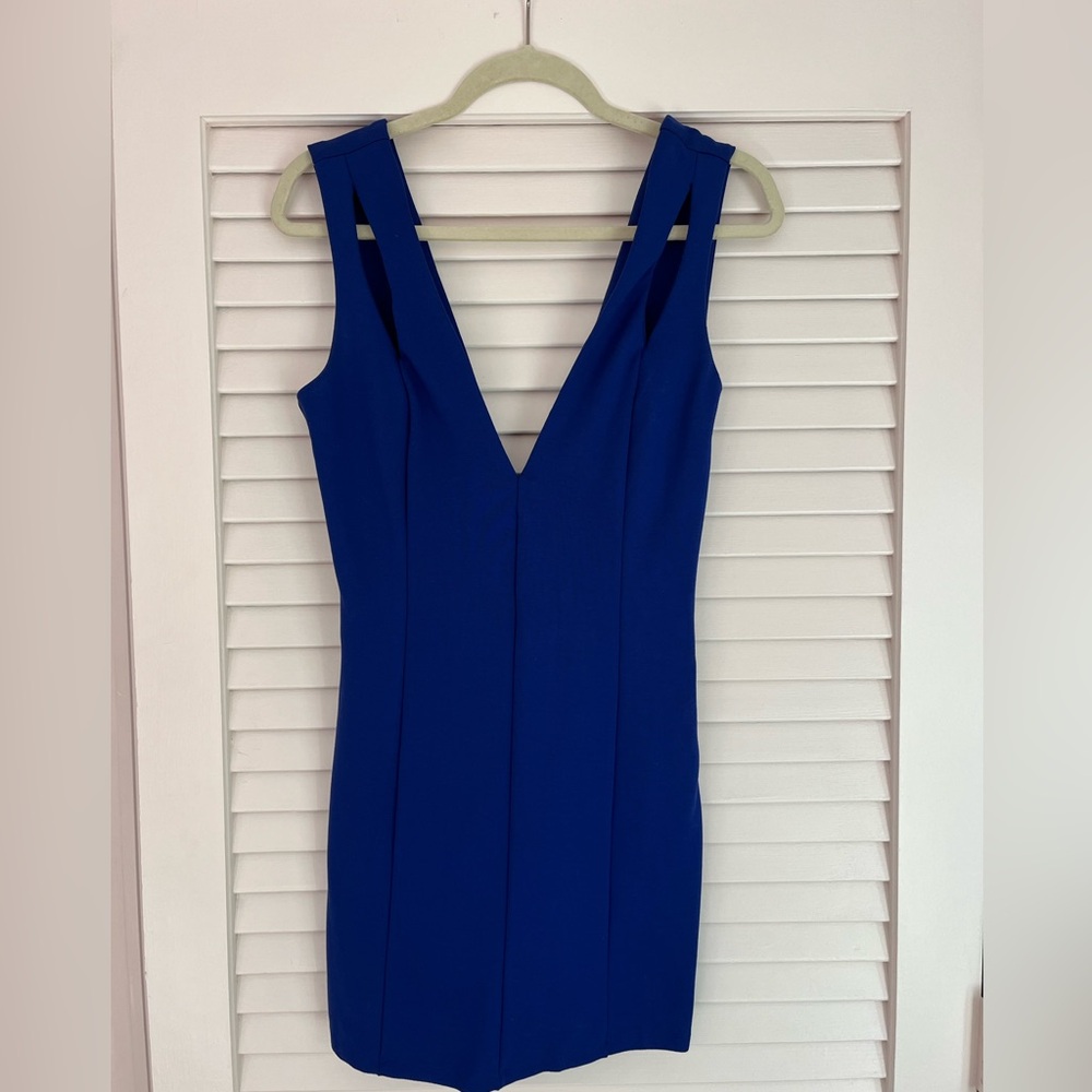 Superdown Royal Blue V-Neck Mini Dress